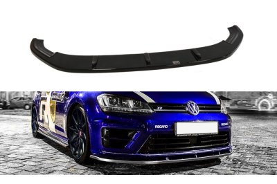 Накладка сплиттер на передний бампер Вар2 на Volkswagen Golf VII R